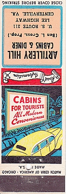 Artillery Hill Diner Matchbook