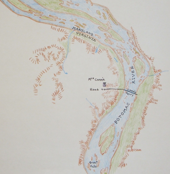 Sketch Drawn by Author Depicting Location of Conn's Ferry