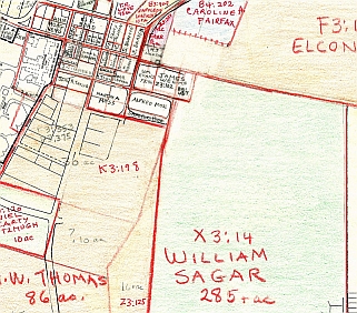 Sagar's land was located on the turnpike east of Fairfax Court House