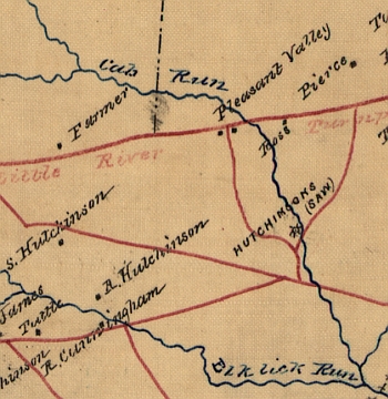 Hutchison Sawmill on 1863 Civil War Map