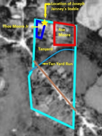 The Portion of Joseph Janney Land Developed into a Village, Shown Over 1937 USDA Aerial photo. Aerial Photo Courtesy Loudoun County