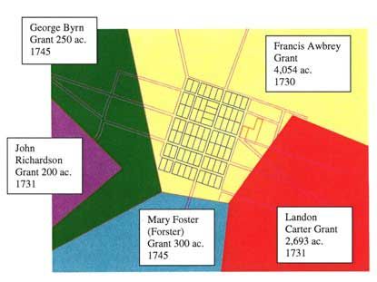 Graphic Depicting Original Grants Around Futrue Leesburg site