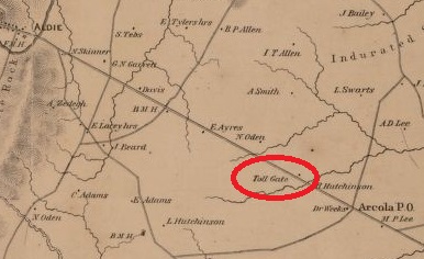 Location of Gate #6 shown on 1862 Civil War map