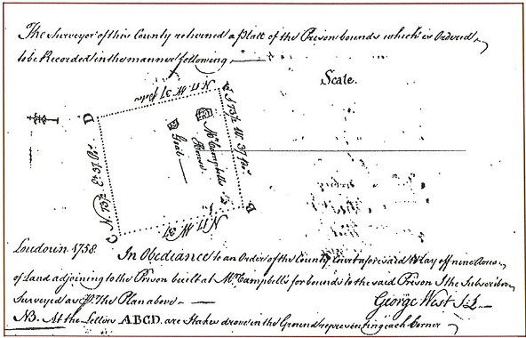 Survey of Loudoun County Prison Bounds in 1758