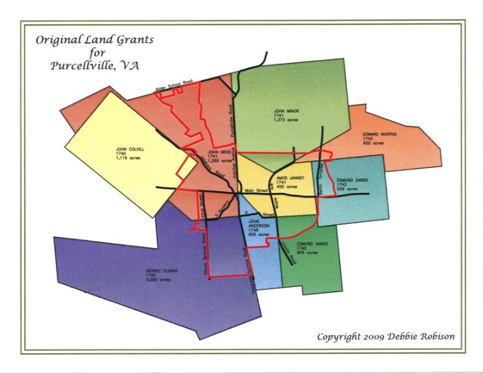 Land Grant Map of Purcellville, Virginia