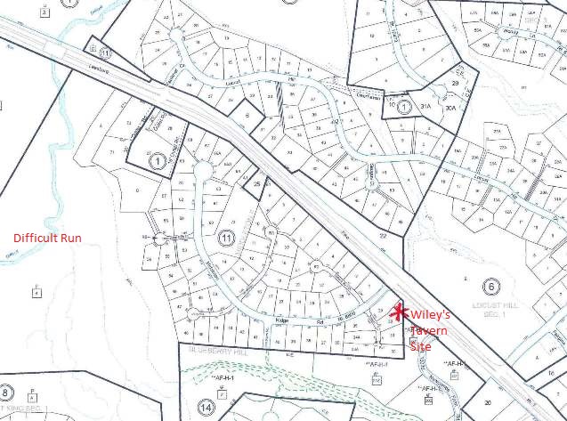 Wiley's Tavern Location Shown on Modern Property Map